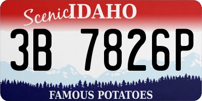 ID license plate 3B7826P