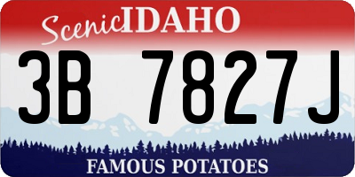 ID license plate 3B7827J