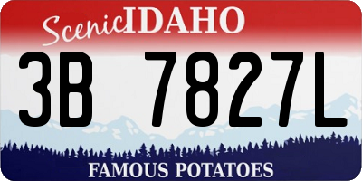 ID license plate 3B7827L