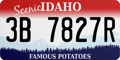 ID license plate 3B7827R