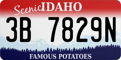 ID license plate 3B7829N