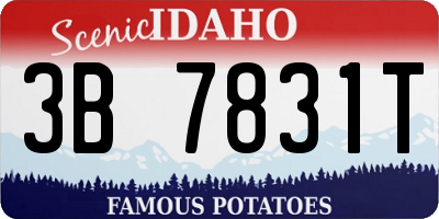 ID license plate 3B7831T