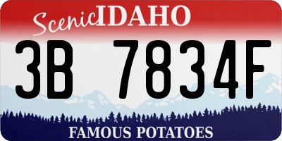 ID license plate 3B7834F