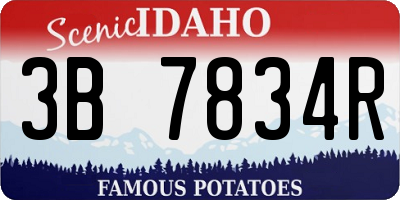 ID license plate 3B7834R