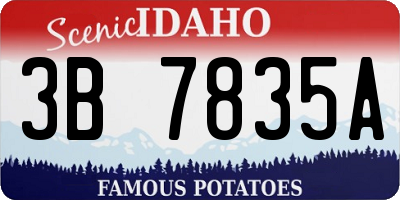 ID license plate 3B7835A