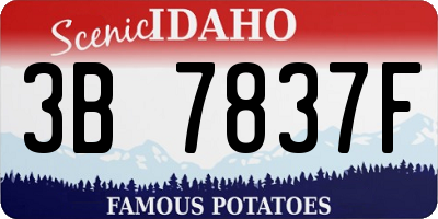 ID license plate 3B7837F