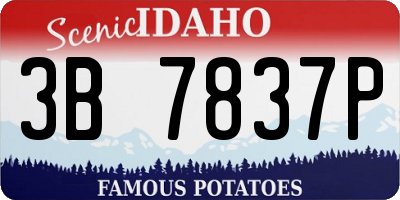 ID license plate 3B7837P