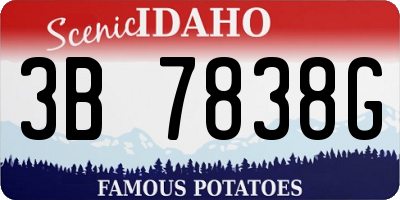 ID license plate 3B7838G