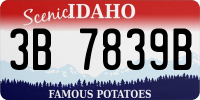 ID license plate 3B7839B