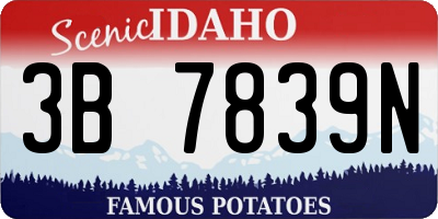 ID license plate 3B7839N