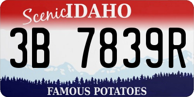 ID license plate 3B7839R