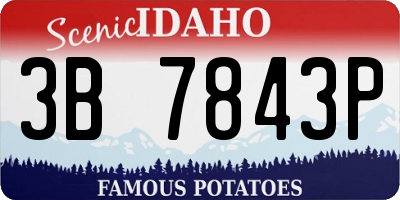 ID license plate 3B7843P