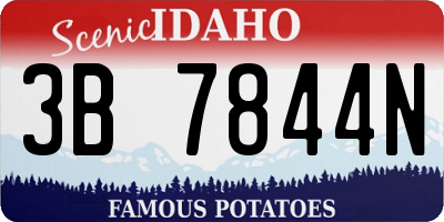 ID license plate 3B7844N