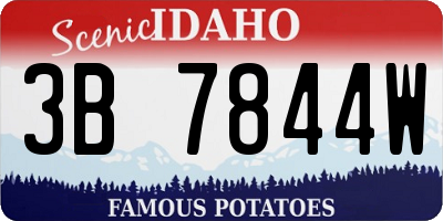 ID license plate 3B7844W