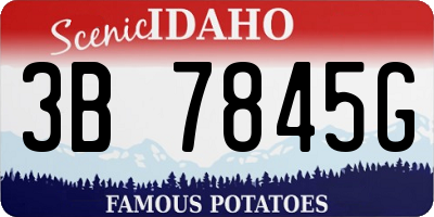ID license plate 3B7845G