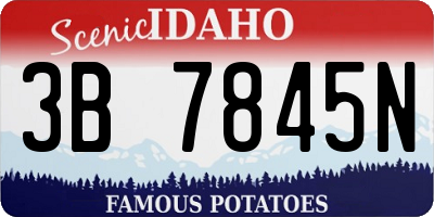 ID license plate 3B7845N