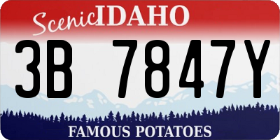 ID license plate 3B7847Y