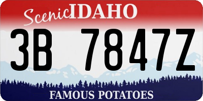 ID license plate 3B7847Z