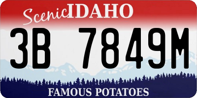 ID license plate 3B7849M