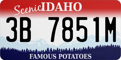 ID license plate 3B7851M