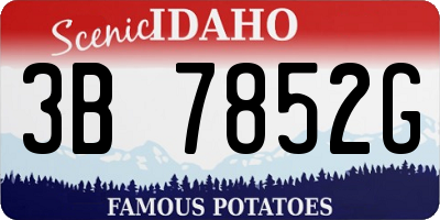ID license plate 3B7852G