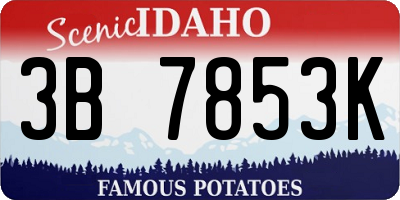 ID license plate 3B7853K