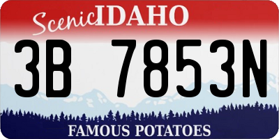 ID license plate 3B7853N