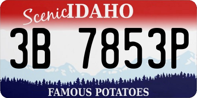 ID license plate 3B7853P