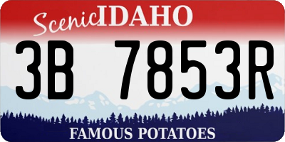 ID license plate 3B7853R