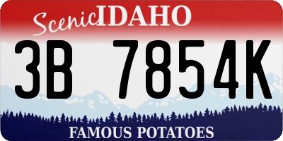 ID license plate 3B7854K