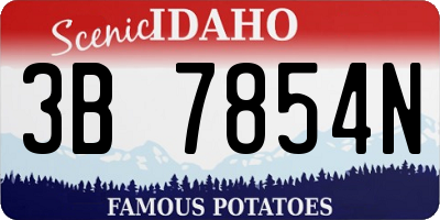 ID license plate 3B7854N