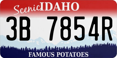 ID license plate 3B7854R