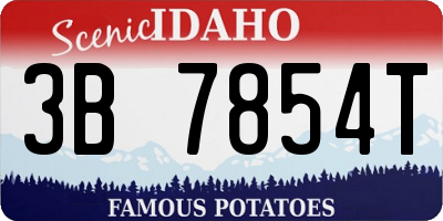 ID license plate 3B7854T