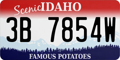 ID license plate 3B7854W