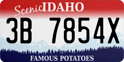 ID license plate 3B7854X