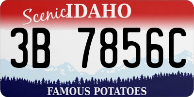 ID license plate 3B7856C
