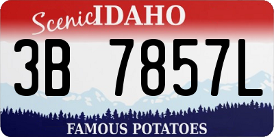 ID license plate 3B7857L