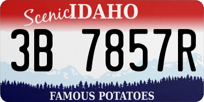 ID license plate 3B7857R