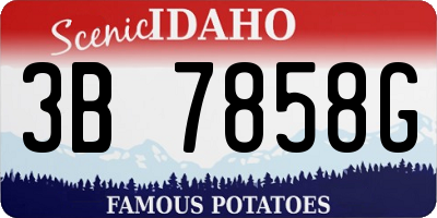 ID license plate 3B7858G
