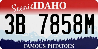ID license plate 3B7858M