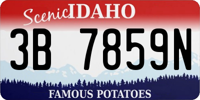 ID license plate 3B7859N