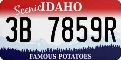 ID license plate 3B7859R