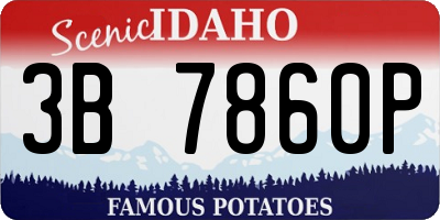 ID license plate 3B7860P
