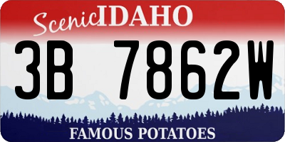 ID license plate 3B7862W