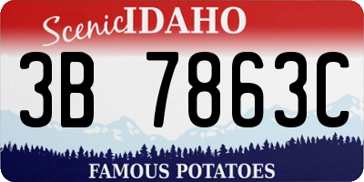 ID license plate 3B7863C