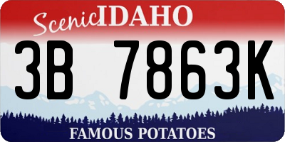 ID license plate 3B7863K