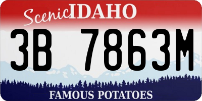 ID license plate 3B7863M