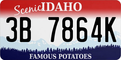 ID license plate 3B7864K