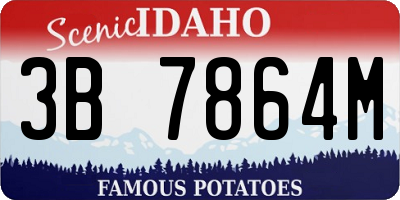 ID license plate 3B7864M