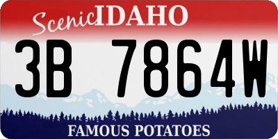 ID license plate 3B7864W